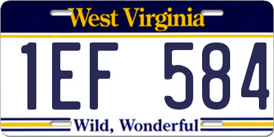 WV license plate 1EF584