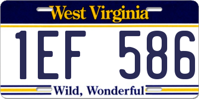 WV license plate 1EF586