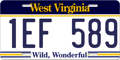 WV license plate 1EF589