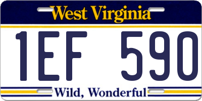 WV license plate 1EF590