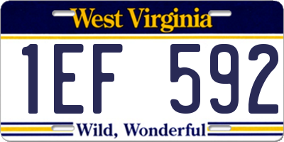 WV license plate 1EF592