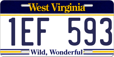 WV license plate 1EF593