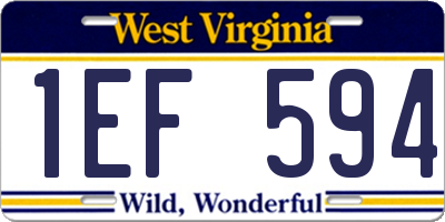 WV license plate 1EF594