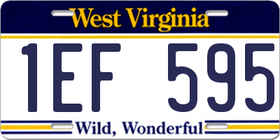 WV license plate 1EF595