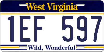 WV license plate 1EF597