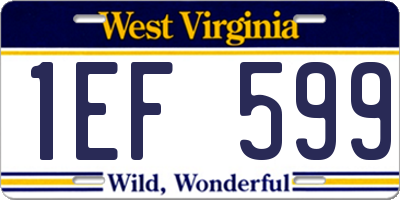 WV license plate 1EF599