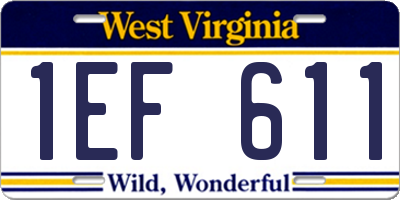 WV license plate 1EF611
