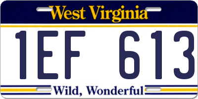 WV license plate 1EF613