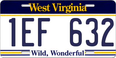 WV license plate 1EF632