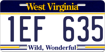 WV license plate 1EF635