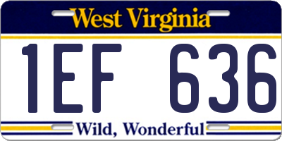 WV license plate 1EF636