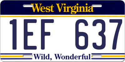 WV license plate 1EF637