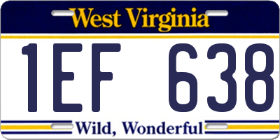 WV license plate 1EF638