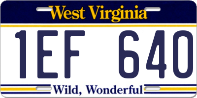 WV license plate 1EF640