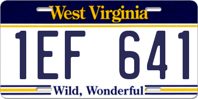 WV license plate 1EF641