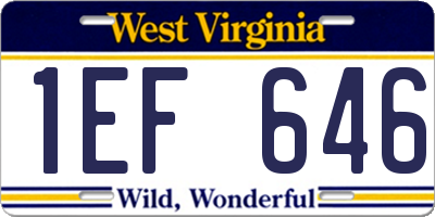 WV license plate 1EF646