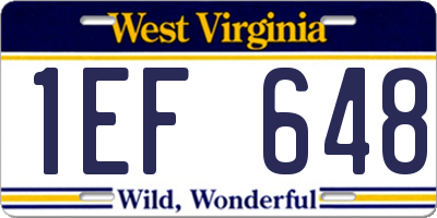 WV license plate 1EF648