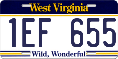WV license plate 1EF655