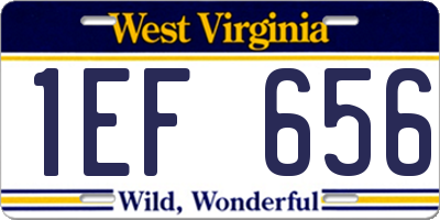 WV license plate 1EF656