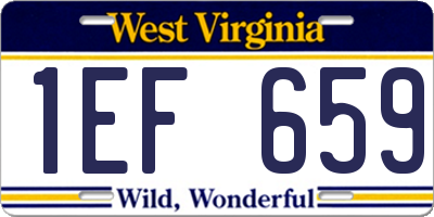 WV license plate 1EF659