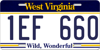 WV license plate 1EF660