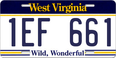 WV license plate 1EF661