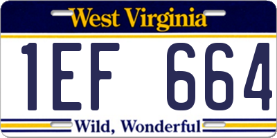 WV license plate 1EF664