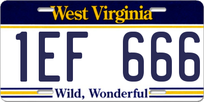 WV license plate 1EF666