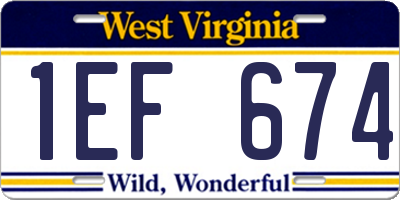 WV license plate 1EF674