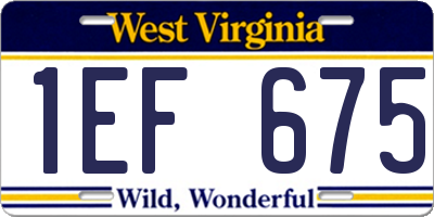 WV license plate 1EF675