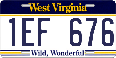 WV license plate 1EF676