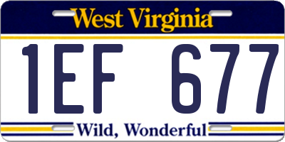 WV license plate 1EF677