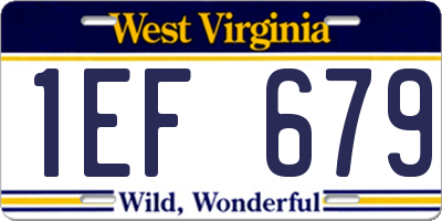 WV license plate 1EF679