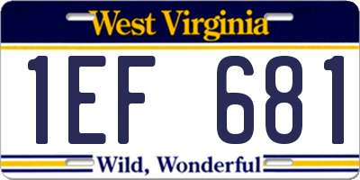 WV license plate 1EF681