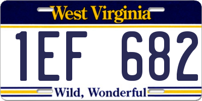 WV license plate 1EF682