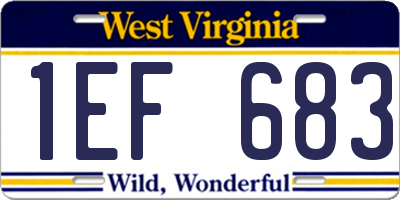 WV license plate 1EF683