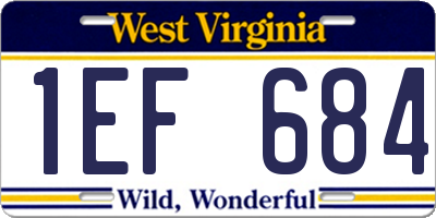 WV license plate 1EF684