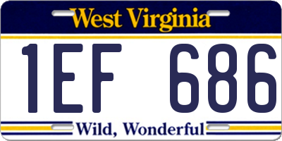 WV license plate 1EF686