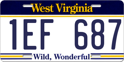 WV license plate 1EF687