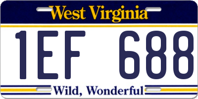 WV license plate 1EF688