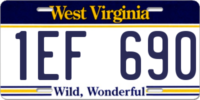 WV license plate 1EF690