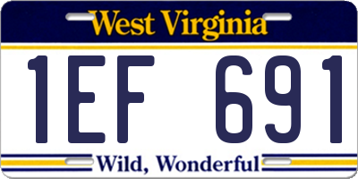 WV license plate 1EF691