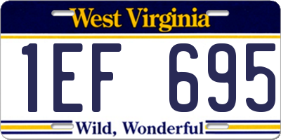 WV license plate 1EF695