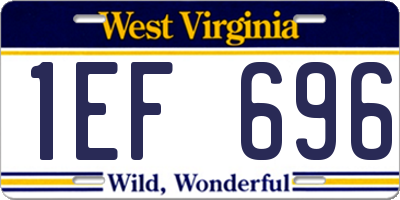 WV license plate 1EF696