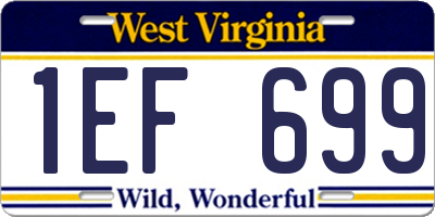 WV license plate 1EF699