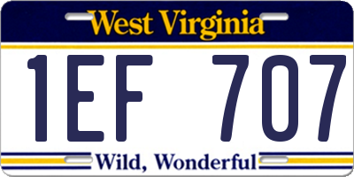 WV license plate 1EF707