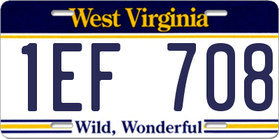 WV license plate 1EF708