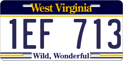 WV license plate 1EF713