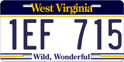 WV license plate 1EF715