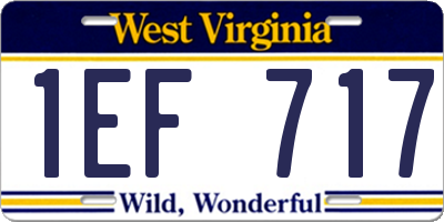 WV license plate 1EF717